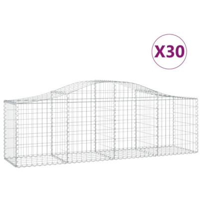 Coșuri Gabion Arcuite Fier Galvanizat - 30 bucăți