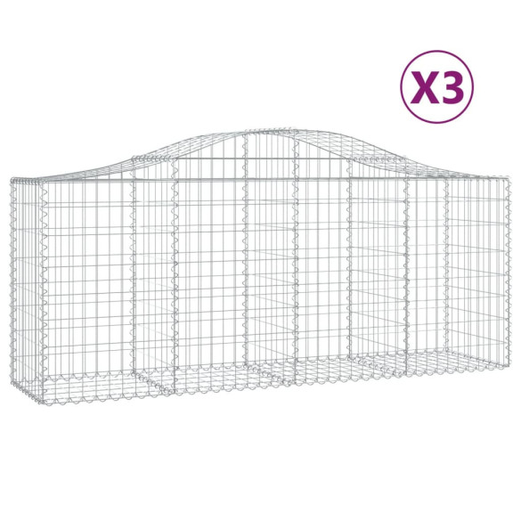 Coșuri Gabion Arcuite 3 buc - Fier Galvanizat | Livrare Gratuită