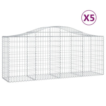 Coșuri Gabion Arcuite 5 buc - Fier Galvanizat | Livrare Gratuită