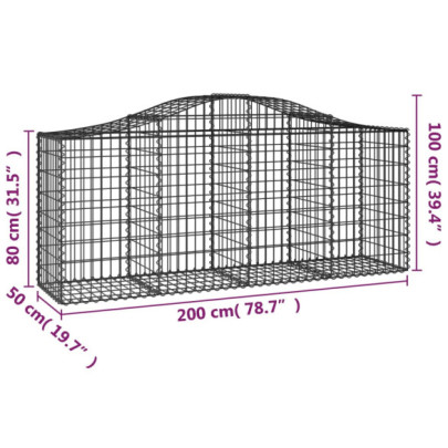 Set 9 Coșuri Gabion Arcuite - Fier Galvanizat | Livrare Gratuită