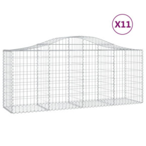 Coșuri Gabion Arcuite 11 Bucăți - Fier Galvanizat | Decor Grădină 2