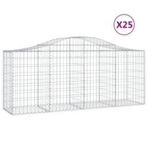 Coșuri Gabion Arcuite Fier Galvanizat - Barieră Decorativă Grădină 2