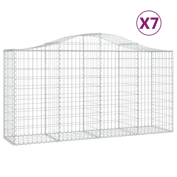 Coșuri Gabion Arcuite Fier Galvanizat - Set 7 Bucăți