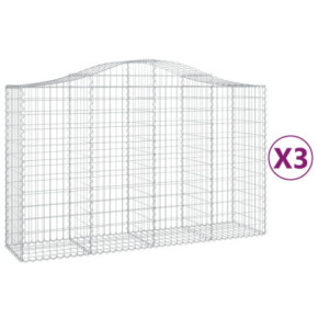Coșuri Gabion Arcuite Fier Galvanizat - Gard Decorativ 2