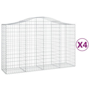 Coșuri Gabion Arcuite Fier Galvanizat | Gard Decorativ Grădină 2