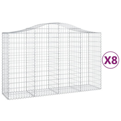 Set Coșuri Gabion Arcuite | Barieră Decorativă Grădină