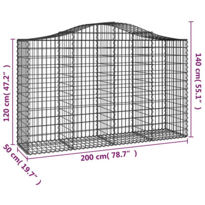 Set Coșuri Gabion Arcuite | Barieră Decorativă Grădină