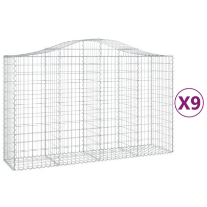 Set 9 Coșuri Gabion Arcuite - Fier Galvanizat | Livrare Gratuită