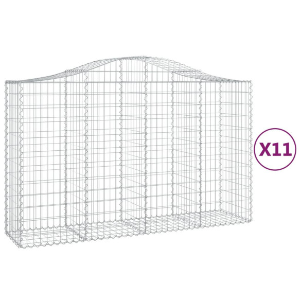 Coșuri Gabion Arcuite Fier Galvanizat - Barieră Decorativă