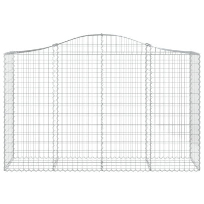 Coșuri Gabion Arcuite 12 buc - Fier Galvanizat | Gard Decorativ