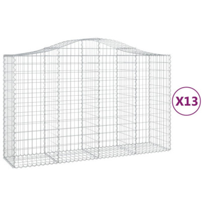 Set 13 Coșuri Gabion Arcuite - Fier Galvanizat 200x50cm