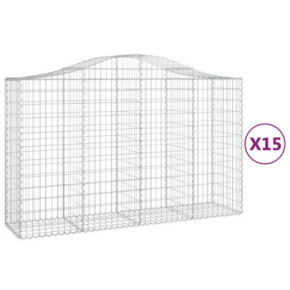 Coșuri Gabion Arcuite 15 buc - 200x50x120/140 cm 2