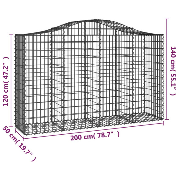 Coșuri Gabion Arcuite Fier Galvanizat - Gard Decorativ