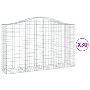 Coșuri Gabion Arcuite Fier Galvanizat - Gard Decorativ 2