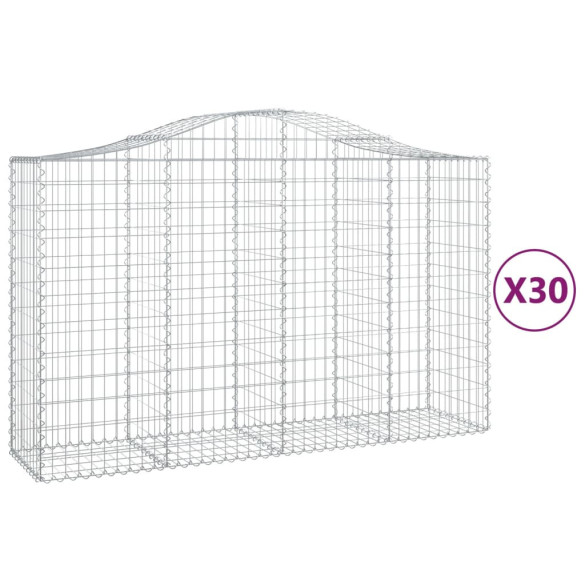 Coșuri Gabion Arcuite Fier Galvanizat - Gard Decorativ