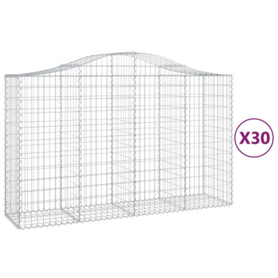 Coșuri Gabion Arcuite Fier Galvanizat - Gard Decorativ