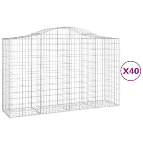 Coșuri Gabion Arcuite Fier Galvanizat - Perete Decorativ 2