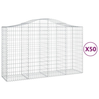 Coșuri Gabion Arcuite 50 buc - Fier Galvanizat - Livrare Gratuită