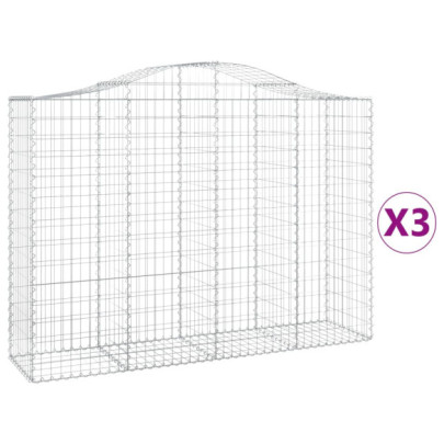 Set Coșuri Gabion Arcuite | Fier Galvanizat | Decor Grădină