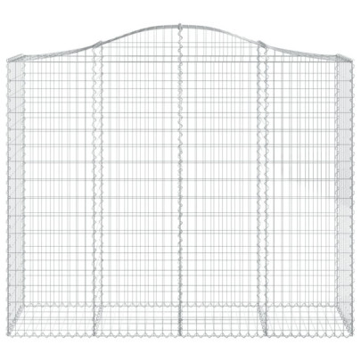 Coșuri Gabion Arcuite 2 Bucăți - Fier Galvanizat 200x50cm