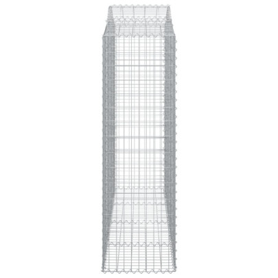 Coșuri Gabion Arcuite 2 Bucăți - Fier Galvanizat 200x50cm