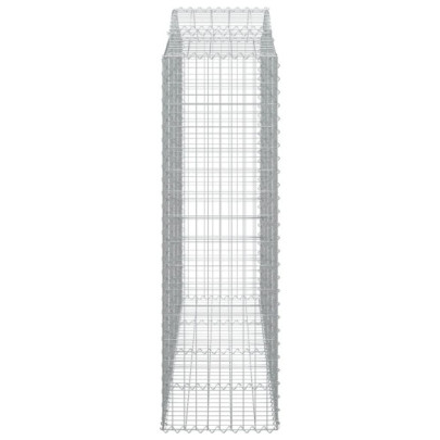Set 3 Coșuri Gabion Arcuite | Fier Galvanizat | Decor Grădină