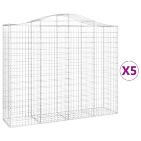 Set 5 Coșuri Gabion Arcuite | Fier Galvanizat | Decor Grădină 2