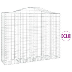 Coșuri Gabion Arcuite 10 buc - Fier Galvanizat 200x50cm 2