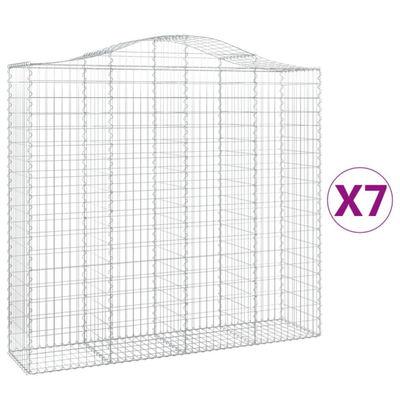 Coșuri Gabion Arcuite - Set 7 Bucăți - Fier Galvanizat