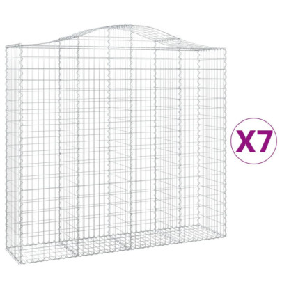 Coșuri Gabion Arcuite - Set 7 Bucăți - Fier Galvanizat