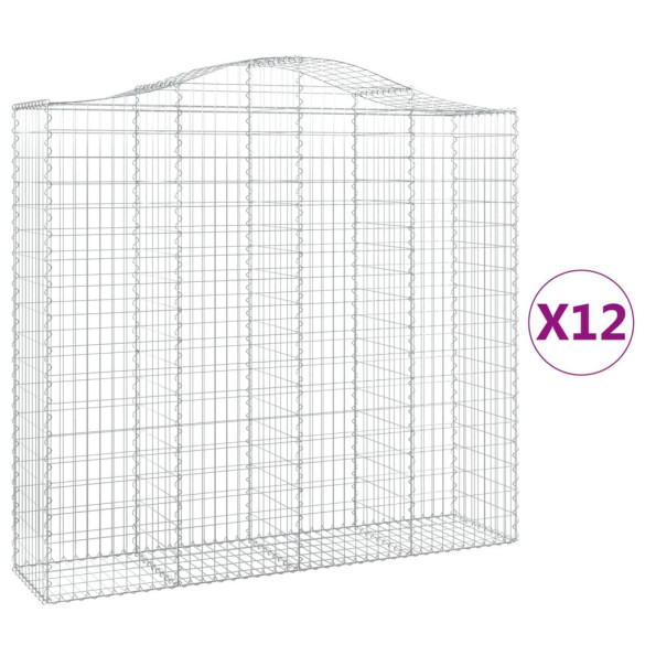 Coșuri Gabion Arcuite Fier Galvanizat | Barieră Grădină Decorativă