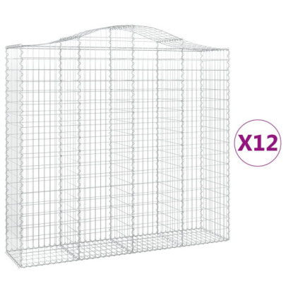 Coșuri Gabion Arcuite Fier Galvanizat | Barieră Grădină Decorativă