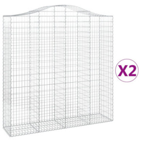 Coșuri Gabion Arcuite | 2 bucăți | Fier Galvanizat | Gard Decorativ 2