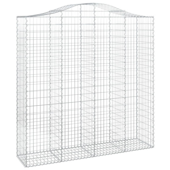 Coșuri Gabion Arcuite | 2 bucăți | Fier Galvanizat | Gard Decorativ