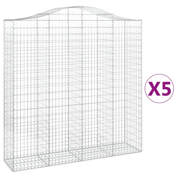 Coșuri Gabion Arcuite 200x50x200/220 cm - 5 bucăți