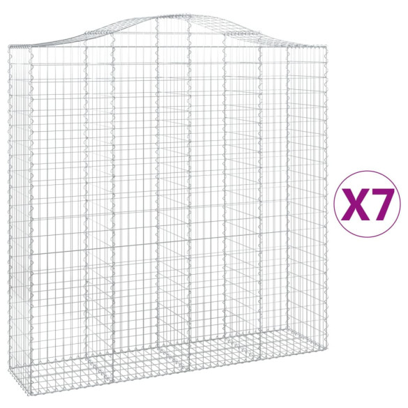 Coșuri Gabion Arcuite Fier Galvanizat - Set 7 Bucăți