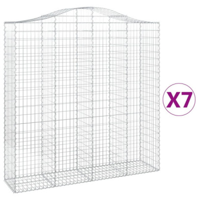 Coșuri Gabion Arcuite Fier Galvanizat - Set 7 Bucăți