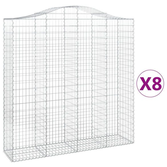 Coșuri Gabion Arcuite Fier Galvanizat - Set 8 bucăți