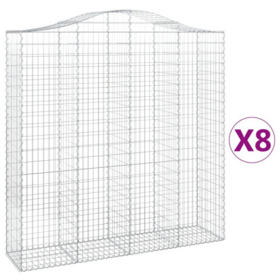 Coșuri Gabion Arcuite Fier Galvanizat - Set 8 bucăți