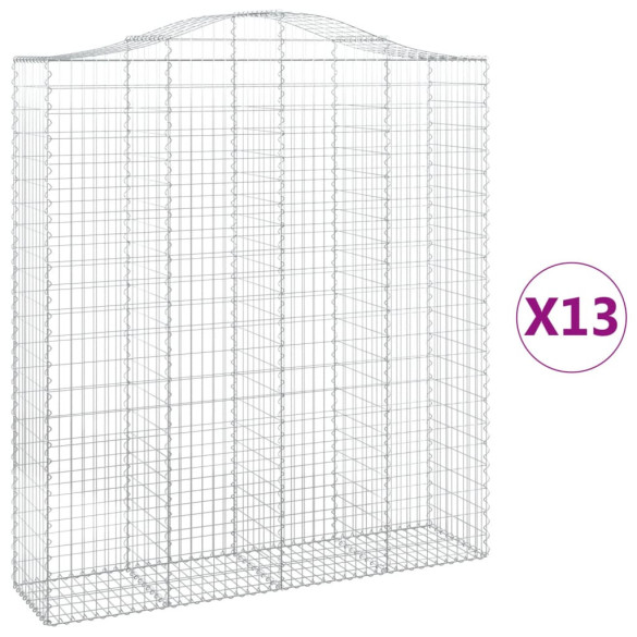 Coșuri Gabion Arcuite - 13 bucăți 200x50x220/240cm