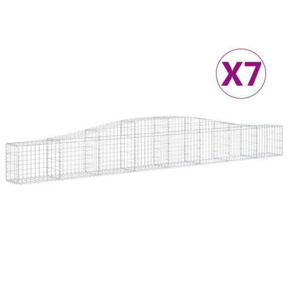 Coșuri Gabion Arcuite | Set 7 Bucăți | Fier Galvanizat Rezistent