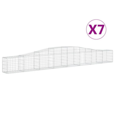 Coșuri Gabion Arcuite | Set 7 Bucăți | Fier Galvanizat Rezistent