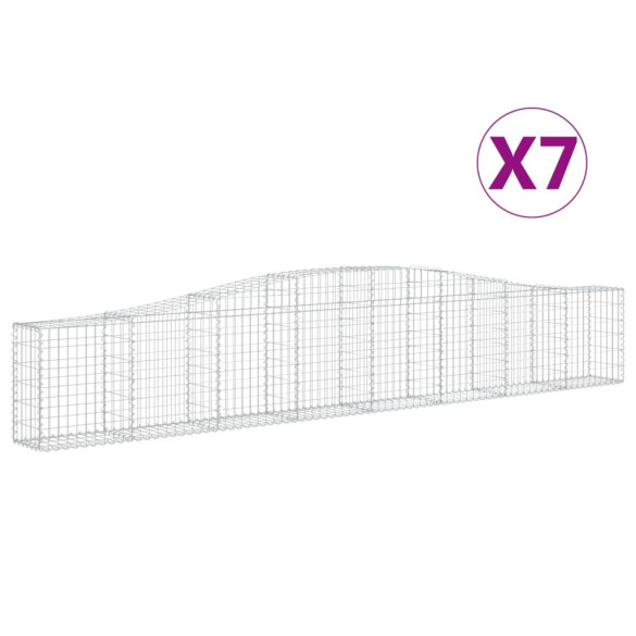 Coșuri Gabion Arcuite | Set 7 Bucăți | Fier Galvanizat Rezistent