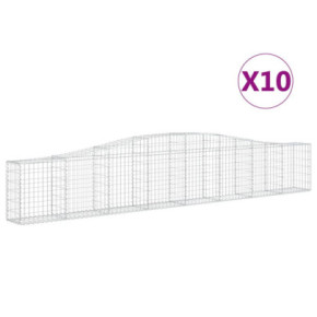 Coșuri Gabion Arcuite 10 buc - Fier Galvanizat | Decor Grădină 2
