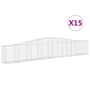 Coșuri Gabion Arcuite 15 buc - Fier Galvanizat | Decor Grădină 2