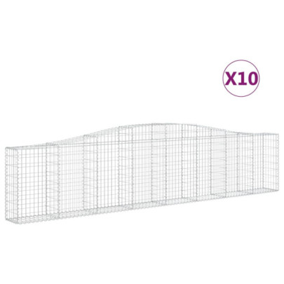 Coșuri Gabion Arcuite 10 buc - Fier Galvanizat - Livrare Gratuită