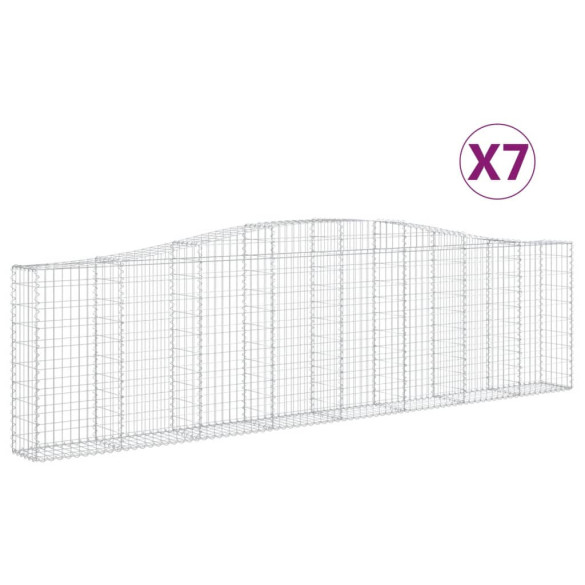 Coșuri Gabion Arcuite - Set 7 Bucăți - Fier Galvanizat Rezistent