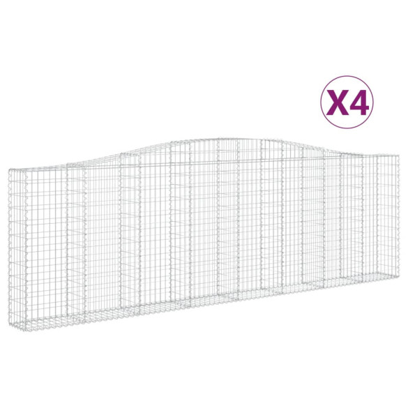 Coșuri Gabion Arcuite Fier Galvanizat - Set 4 Bucăți