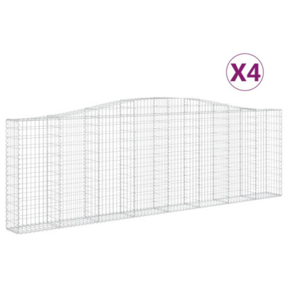 Coșuri Gabion Arcuite Fier Galvanizat - Set 4 Bucăți