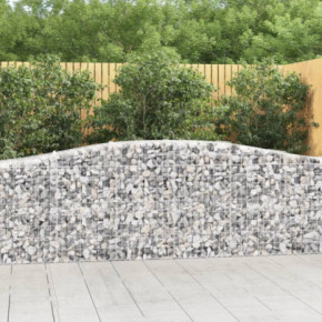 Coșuri Gabion Arcuite - 8 buc, Fier Galvanizat | Barieră Decorativă